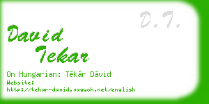 david tekar business card